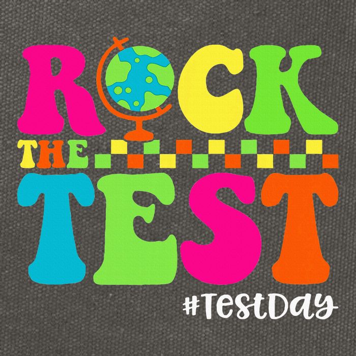 Retro Rock The Test Testing Day Motivational Teacher Student Cotton Canvas Backpack