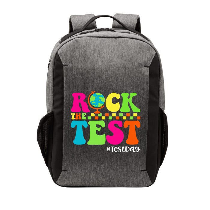 Retro Rock The Test Testing Day Motivational Teacher Student Vector Backpack