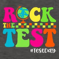 Retro Rock The Test Testing Day Motivational Teacher Student Vector Backpack