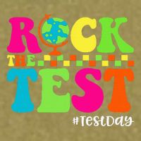 Retro Rock The Test Testing Day Motivational Teacher Student Garment-Dyed Women's Muscle Tee
