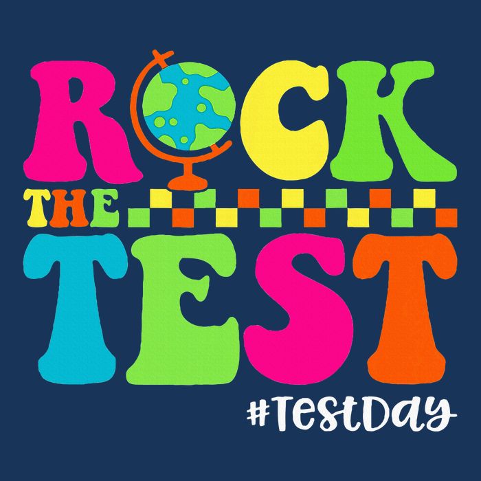 Retro Rock The Test Testing Day Motivational Teacher Student Infant Baby Jersey Bodysuit