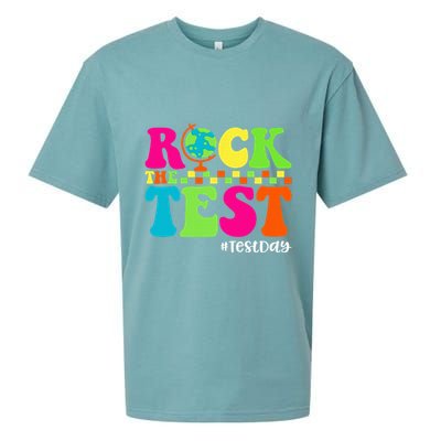 Retro Rock The Test Testing Day Motivational Teacher Student Sueded Cloud Jersey T-Shirt