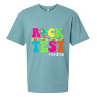 Retro Rock The Test Testing Day Motivational Teacher Student Sueded Cloud Jersey T-Shirt