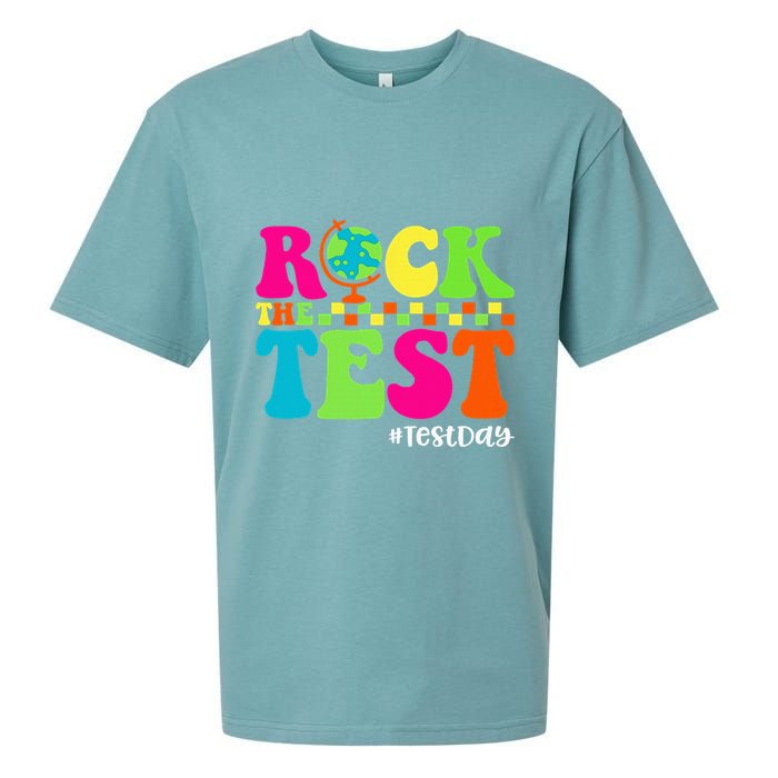 Retro Rock The Test Testing Day Motivational Teacher Student Sueded Cloud Jersey T-Shirt