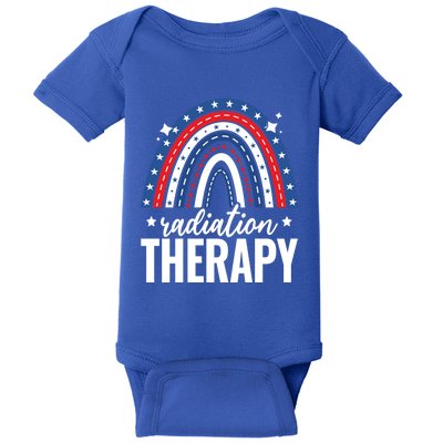 Rainbow Radiation Therapy 4th Of July Usa America Patriotic Cute Gift Baby Bodysuit