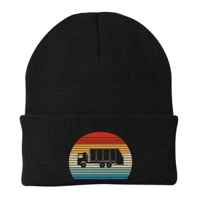 Retro Recycling Trash Garbage Truck Sunset Old School Party Knit Cap Winter Beanie