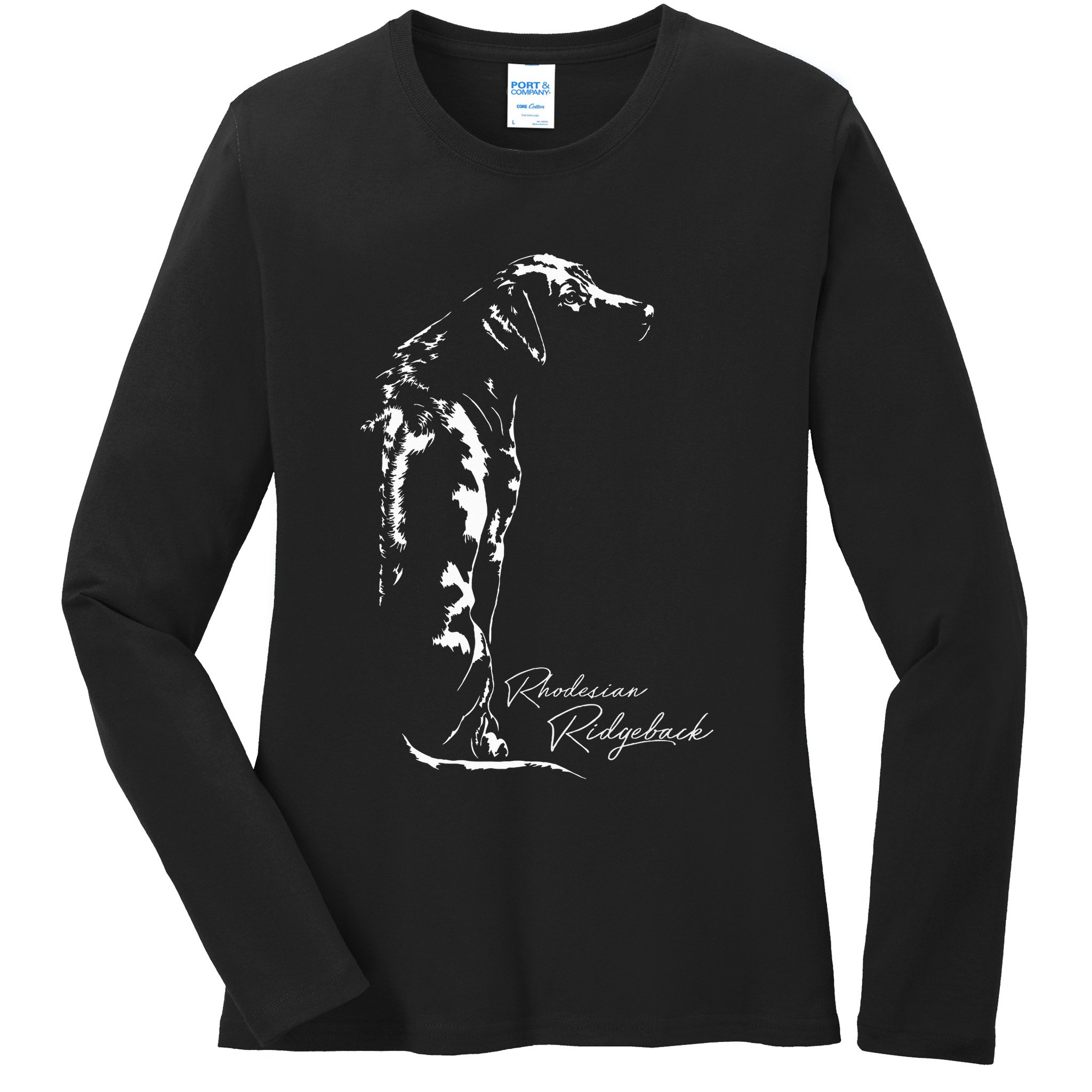 Rhodesian Ridgeback T Dog Funny Gift Ladies Long Sleeve Shirt
