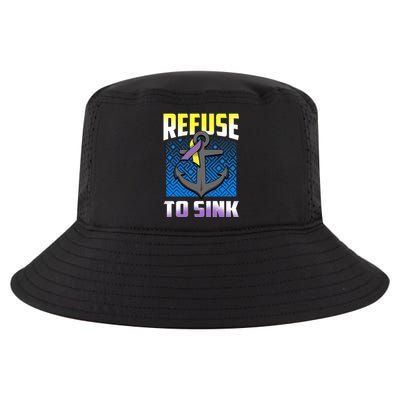 Retro Refuse To Sink Bladder Cancer Awareness Warrior Ribbon Gift Cool Comfort Performance Bucket Hat