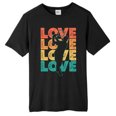 Retro Racquet Tennis Love Word Theme Graphic Design Gift Tall Fusion ChromaSoft Performance T-Shirt