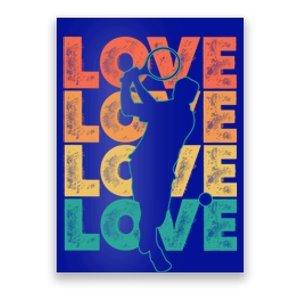 Retro Racquet Tennis Love Word Theme Graphic Design Gift Poster