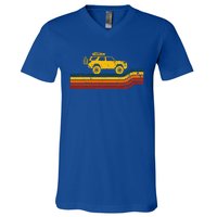 Retro Runner Tracks 4x4 Offload Camping V-Neck T-Shirt