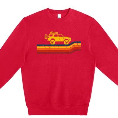 Retro Runner Tracks 4x4 Offload Camping Premium Crewneck Sweatshirt