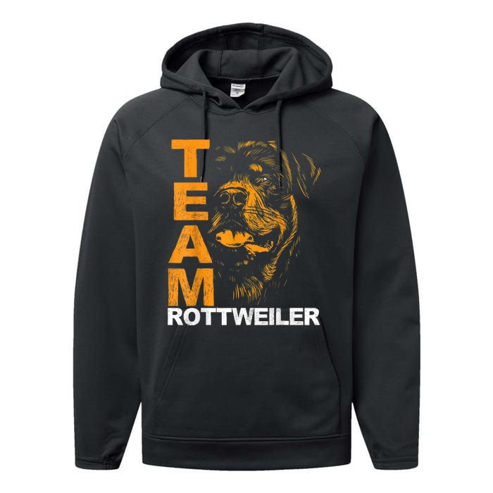 Rottweiler Rottie Team Love Dog Owners Performance Fleece Hoodie