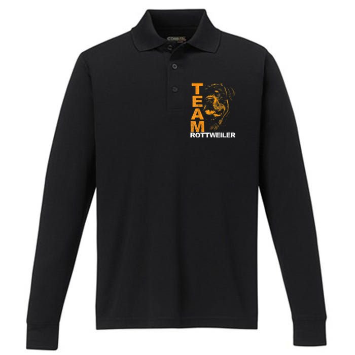 Rottweiler Rottie Team Love Dog Owners Performance Long Sleeve Polo