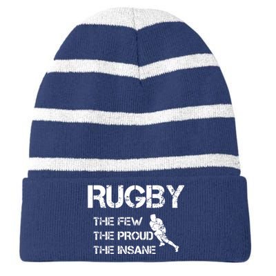 Rugby Striped Beanie with Solid Band