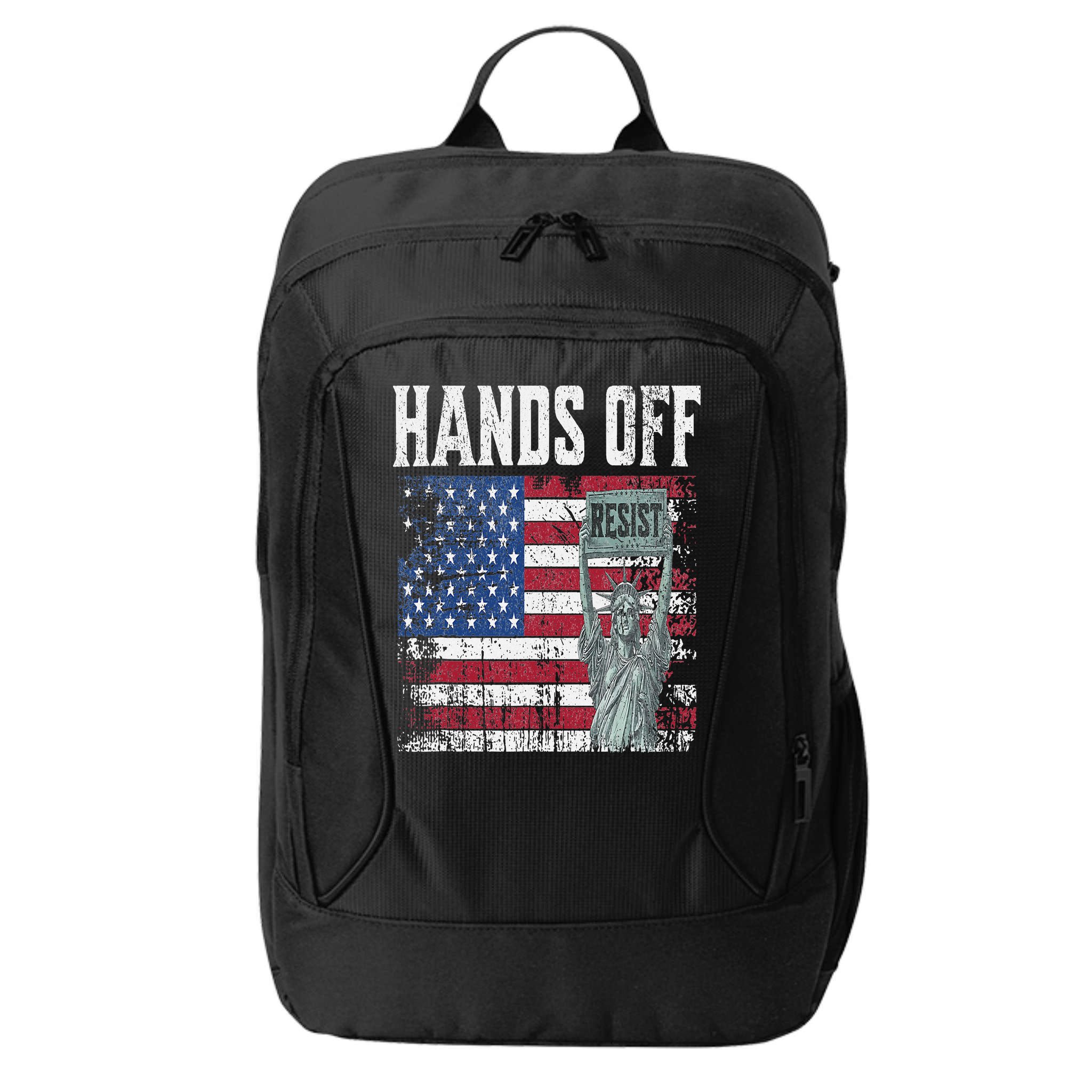 Resist Resistance USA Statue Of Liberty Hands Off Protest City Backpack