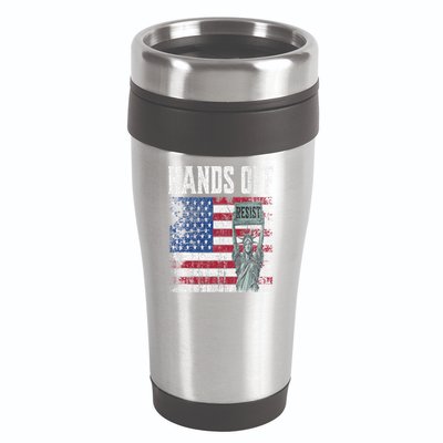 Resist Resistance USA Statue Of Liberty Hands Off Protest 16oz Travel Tumbler
