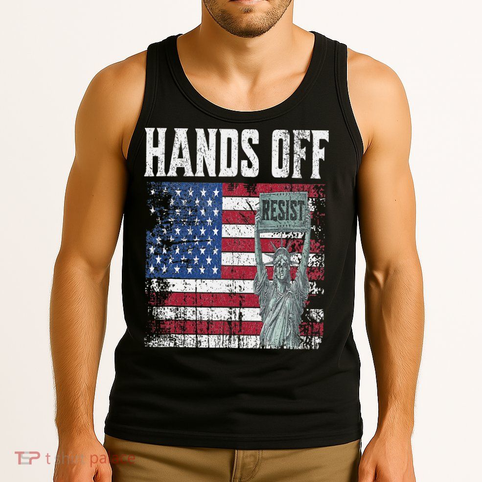 Resist Resistance USA Statue Of Liberty Hands Off Protest Tank Top
