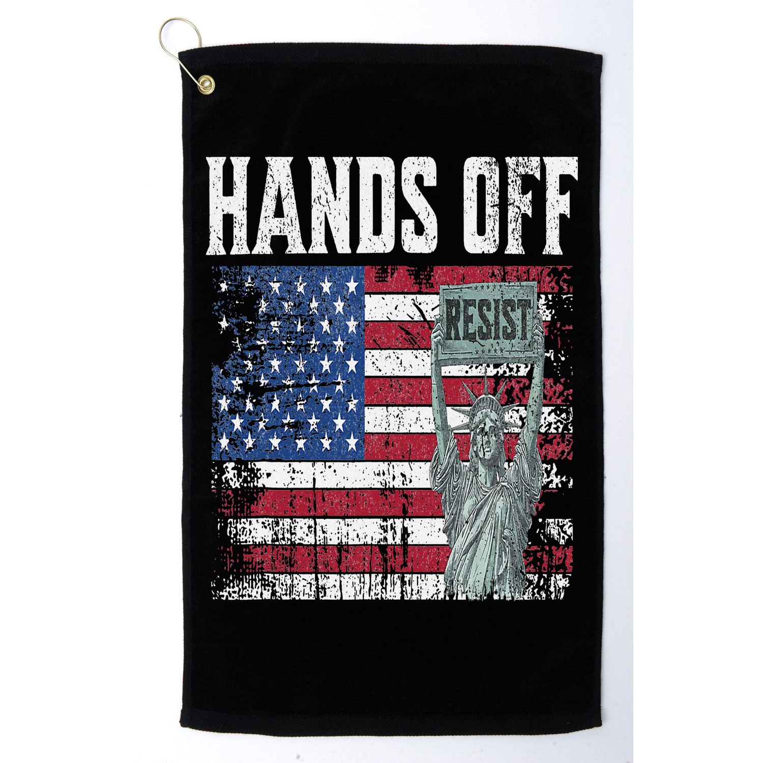Resist Resistance USA Statue Of Liberty Hands Off Protest Golf Towel