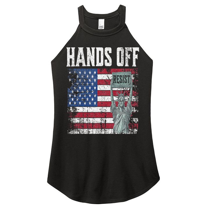 Resist Resistance USA Statue Of Liberty Hands Off Protest Women's Perfect Tri Rocker Tank