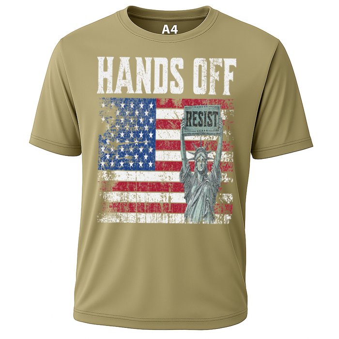 Resist Resistance USA Statue Of Liberty Hands Off Protest Cooling Performance Crew T-Shirt