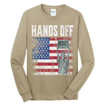 Resist Resistance USA Statue Of Liberty Hands Off Protest Tall Long Sleeve T-Shirt