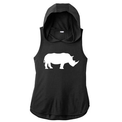 Rhinoceros Rhino Unicorn Wild Animal Lover Ladies PosiCharge Tri-Blend Wicking Draft Hoodie Tank