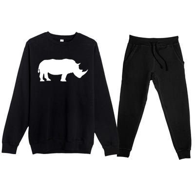 Rhinoceros Rhino Unicorn Wild Animal Lover Premium Crewneck Sweatsuit Set