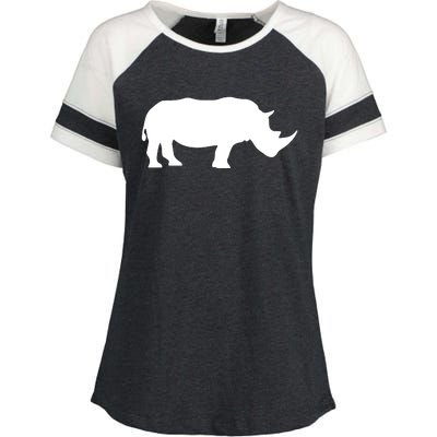 Rhinoceros Rhino Unicorn Wild Animal Lover Enza Ladies Jersey Colorblock Tee