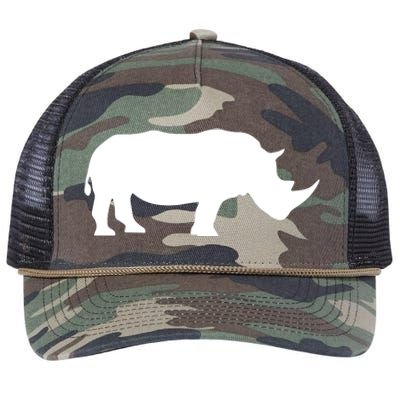 Rhinoceros Rhino Unicorn Wild Animal Lover Retro Rope Trucker Hat Cap