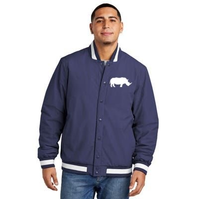 Rhinoceros Rhino Unicorn Wild Animal Lover Insulated Varsity Jacket