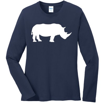 Rhinoceros Rhino Unicorn Wild Animal Lover Ladies Long Sleeve Shirt