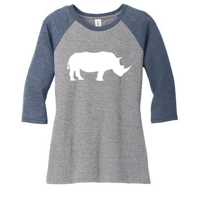 Rhinoceros Rhino Unicorn Wild Animal Lover Women's Tri-Blend 3/4-Sleeve Raglan Shirt