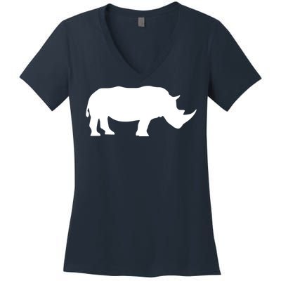 Rhinoceros Rhino Unicorn Wild Animal Lover Women's V-Neck T-Shirt