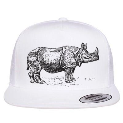 Rhinoceros Rhino Unicorn Wild Animal Lover Flat Bill Trucker Hat