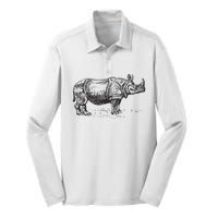 Rhinoceros Rhino Unicorn Wild Animal Lover Silk Touch Performance Long Sleeve Polo