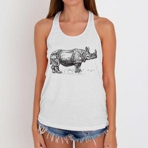 Rhinoceros Rhino Unicorn Wild Animal Lover Women's Knotted Racerback Tank