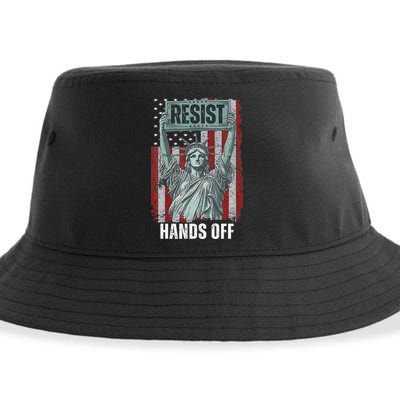 Resist Resistance USA Statue Of Liberty Hands Off Protest Sustainable Bucket Hat