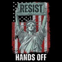 Resist Resistance USA Statue Of Liberty Hands Off Protest Sustainable Bucket Hat