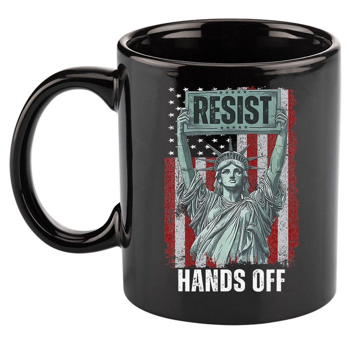 Resist Resistance USA Statue Of Liberty Hands Off Protest 11oz C Handle Ceramic Mug