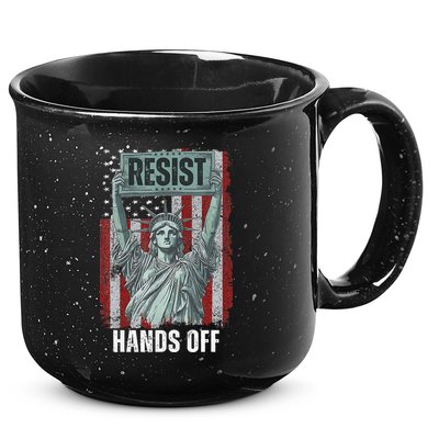 Resist Resistance USA Statue Of Liberty Hands Off Protest 15oz Campfire Ceramic Mug