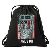 Resist Resistance USA Statue Of Liberty Hands Off Protest Drawstring Bag