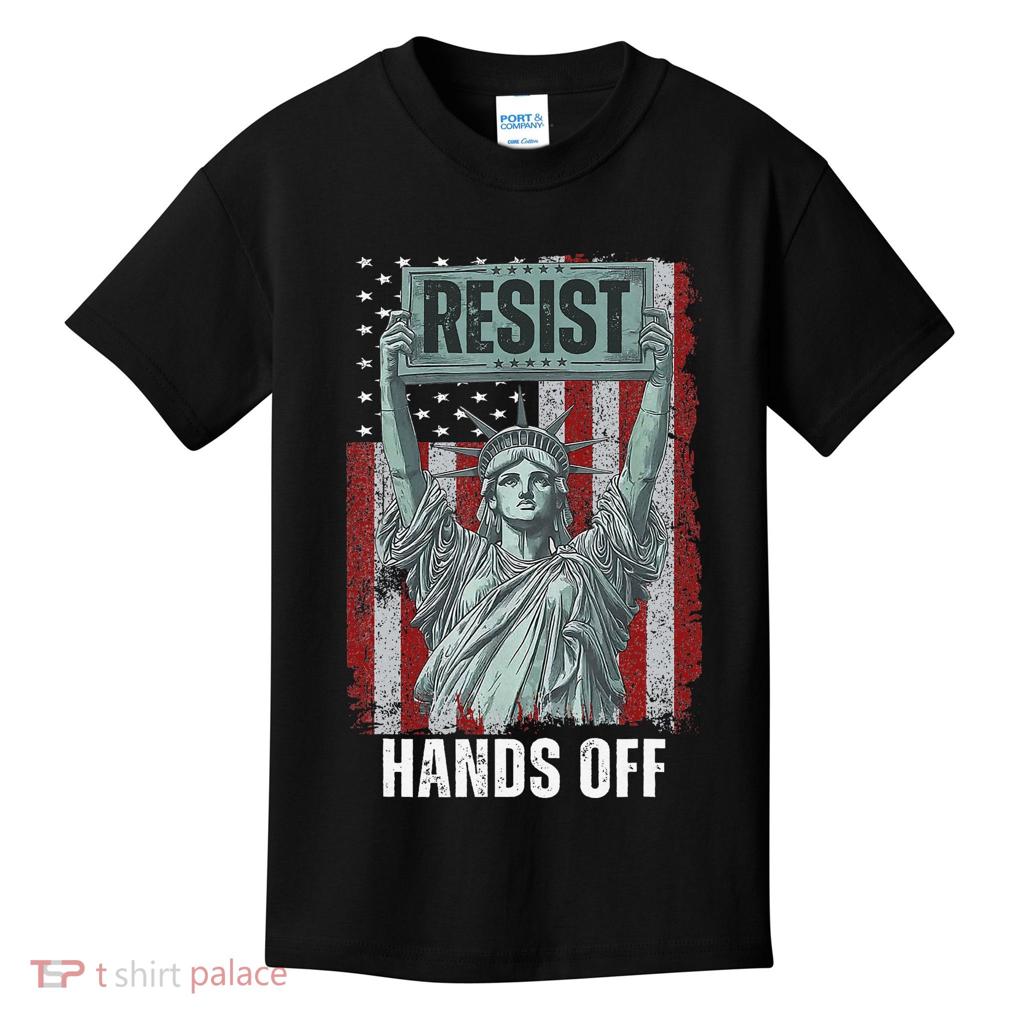 Resist Resistance USA Statue Of Liberty Hands Off Protest Kids T-Shirt