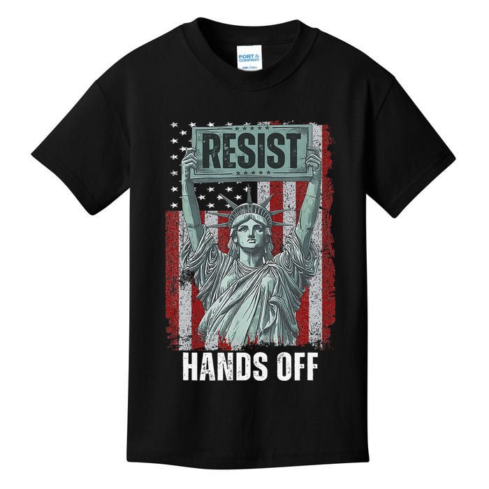 Resist Resistance USA Statue Of Liberty Hands Off Protest Kids T-Shirt