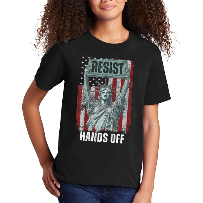 Resist Resistance USA Statue Of Liberty Hands Off Protest Kids T-Shirt