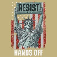 Resist Resistance USA Statue Of Liberty Hands Off Protest Cooling Performance Crew T-Shirt
