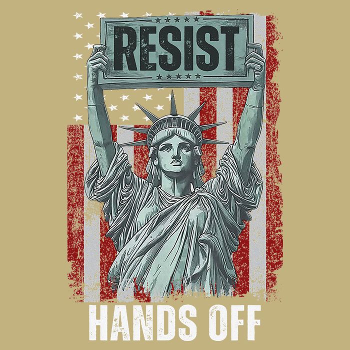 Resist Resistance USA Statue Of Liberty Hands Off Protest Cooling Performance Crew T-Shirt