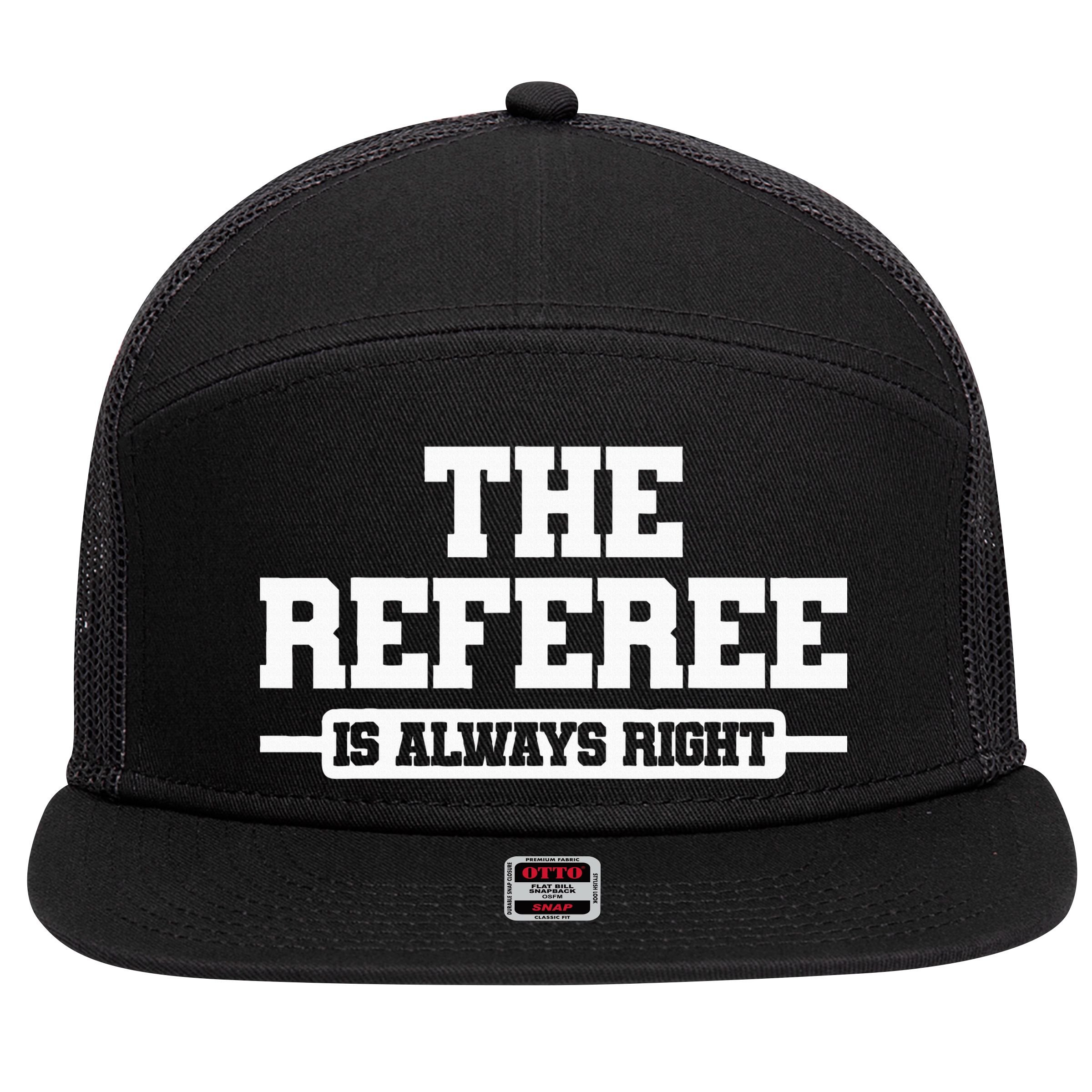 Referee Ref Umpire 7 Panel Mesh Trucker Snapback Hat