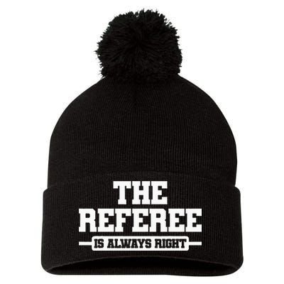 Referee Ref Umpire Pom Pom 12in Knit Beanie