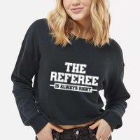 Referee Ref Umpire Cropped Pullover Crew